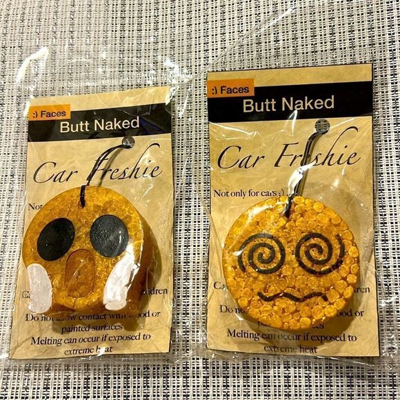 Emoji Car Freshies Pack of 2 in Butt Naked Scent - Picture 3 of 3